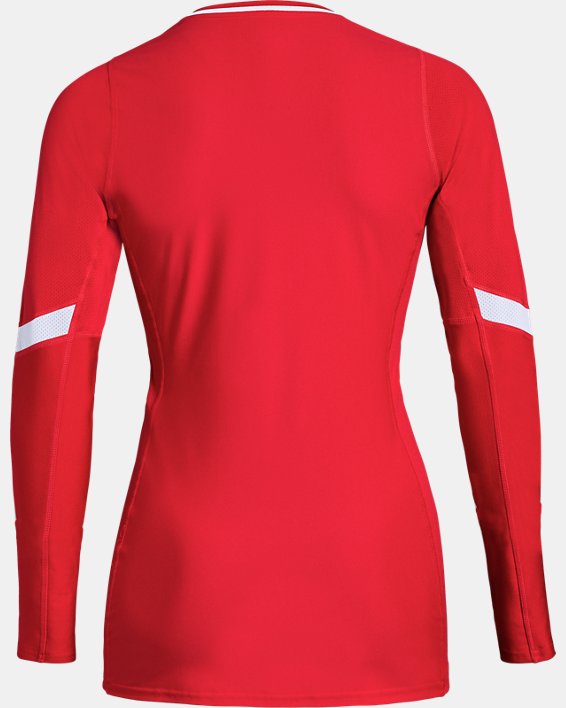 Women's UA Volleyball Powerhouse Long Sleeve Jersey, Red, pdpMainDesktop image number 1